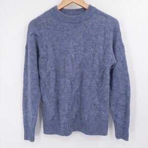 Vineyard Vines Blue Alpaca Sweater Womens XXS Merino Wool Cozy Soft Girl‎ Luxury